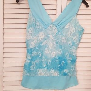 Blue lace summer cami top in size S